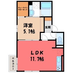 宇都宮駅 バス8分  竹林保育園入口下車：停歩3分 2階の物件間取画像